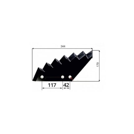 Nóż do paszowozu 344x8 mm, mały Kuhn - zamiennik
