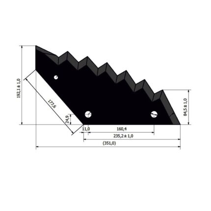 Nóż do paszowozu 351x8 mm, Kongskilde, mały JF-STOLL wzocniony - zamiennik